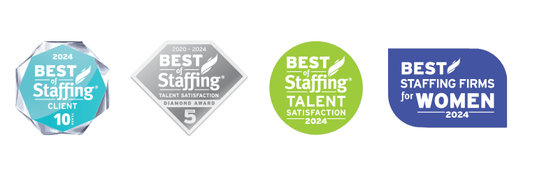 Best of Staffing 2024 award badges